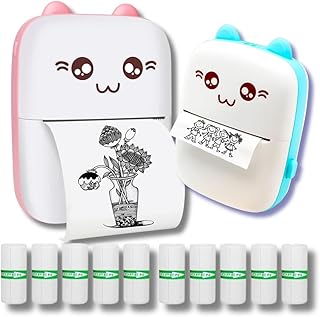 Mini impressora térmica portátil sem fio 200dpi (Azul)