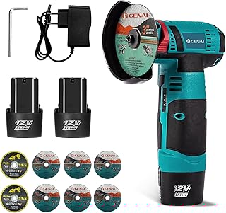 12V Mini Esmerilhadeira Angular Portátil, 2 Baterias, 19500 RPM