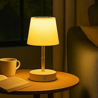 Abajur de Mesa LED Recarregável Touch 3 Níveis de Luz Luminária Portátil sem Fio Dimerizável