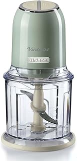 Ariete 438, Triturador e Processador de Alimentos Vintage Verde, 600 ml, 4 Lâminas de Aço Inoxidável, 2 Velocidades + Pulso, 250 Wats - 127V