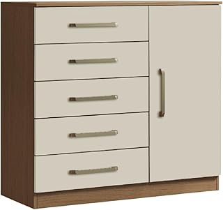 Cômoda Sapateira Multiuso 5 Gavetas 1 Porta Milão Aramóveis