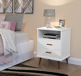 Criado Mesa de Cabeceira 2 Gavetas Italia Branco