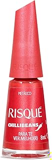 Esmalte Vermelho Risqué & Chilli Beans Para Te Vermelhor Metálico 8ml