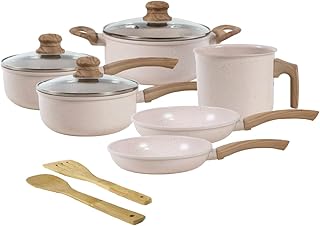 Jogo de Panelas de Alumínio Revestimento Cerâmico com Antiaderente Ecoglide Tuut Vanilla 8 peças