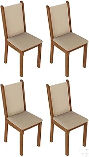 Kit 4 Cadeiras de Jantar 4291 Madesa Rustic/Crema/Pérola