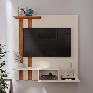 LOJASGK Painel Suspenso para TV 32 Polegadas Off White/Cedro