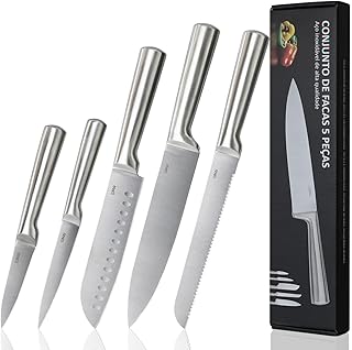 LUMAI Original Conjunto de 5 Facas Grandes de Cozinha Zurich Robusto em Aço Inoxidável 3CR13