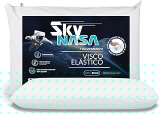 Nap Travesseiro Nasa Sky Viscoelástico Altura 10cm Densidade D40 Premium Capa 100% algodão para fronhas 50x70cm - Branco