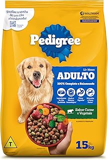 Ração Pedigree Carne e Vegetais Cães Adultos Raças Médias e Grandes 15 kg