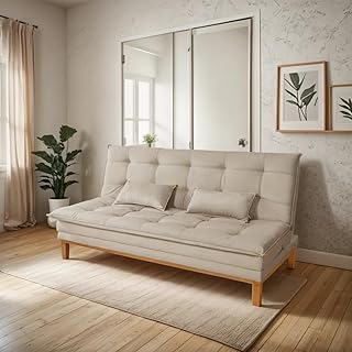 Sofá Cama Reclinável Casal 3 Lugares Suede Premium Ecom Home – Retrátil, Compacto, Confortável e com Almofadas Inclusas