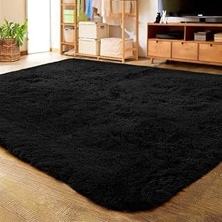 Tapete Shaggy Felpudo Peludo 2.00x1.50 Para Sala e Quarto (Preto)