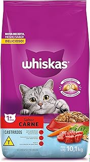 Whiskas Ração Whiskas Para Gatos Adultos Castrados Sabor Carne - 10,1Kg